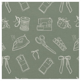 Sewing Themed Pattern Fabric Tyg