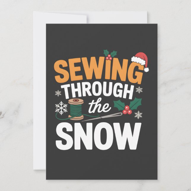 Sewing Through the Snow Funny Christmas Quilt Spara Datumet (Framsida)