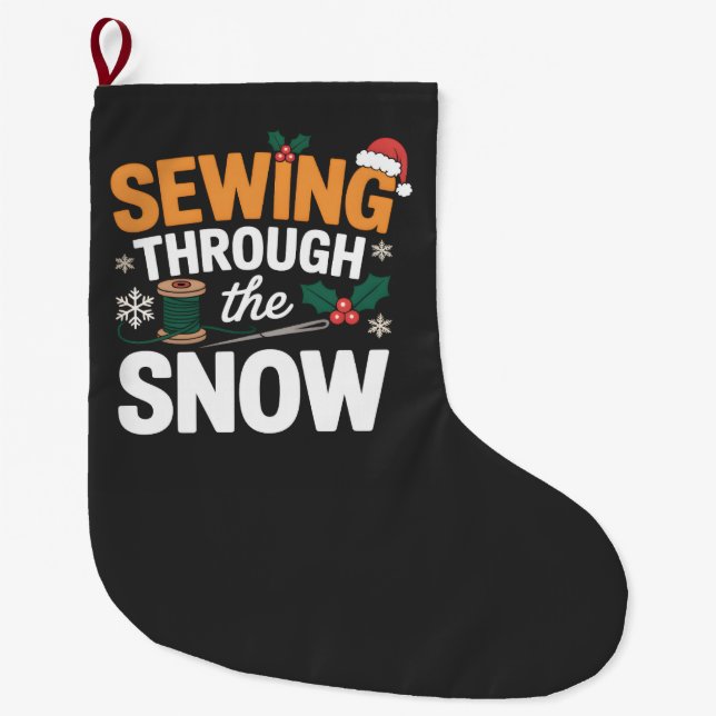 Sewing Through the Snow Funny Christmas Quilt Stor Julstrumpa (Framsidan)