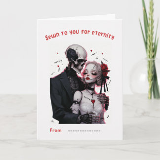 Sewn to You for Eternity Skeleton Couple Card Kort