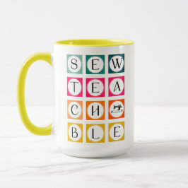 Sewteachable Colorful Squares Mugg