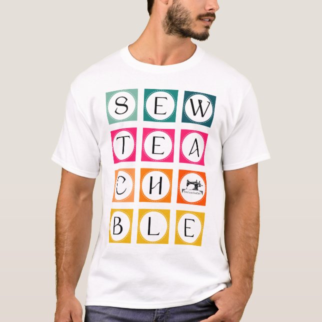 Sewteachable Colorful Squares T Shirt (Framsida)