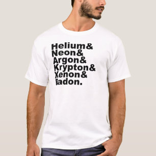 Sex ädla gaser i det periodiska systemet för grund t-shirt