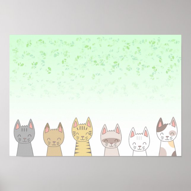 Sex älskliga katter. poster (Framsidan)
