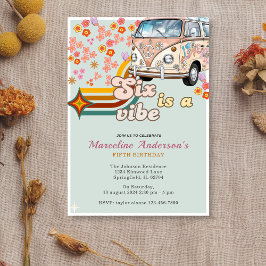 Sex är en Vibe Daisy Van Blommigt 6e födelsedag Inbjudningar