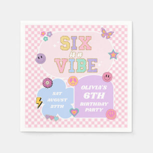 Sex är en Vibe Preppy Patch 6e Födelsedagsfest Pappersservett