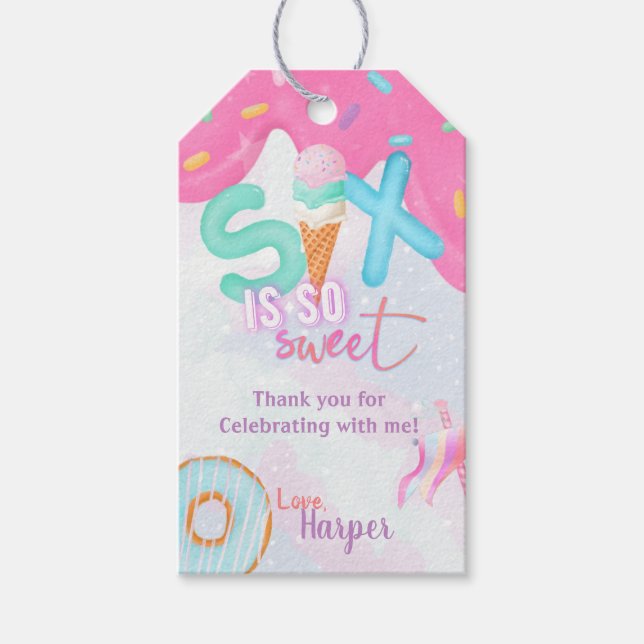 sex är så söt födelsedag presentetikett (Framsidan)