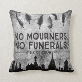 Sex av kråkacitationsteckendesignen kudde