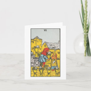 Sex blankkort för kopp - Rider Waite Smith-tarot Kort