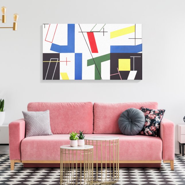 Sex blanksteg med Kor | Sophie Taeuber-Arp | Canvastryck (Insitu (Vardagsrum))