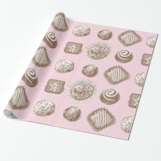 Sex chokladtryfflar i en upprepad design presentpapper