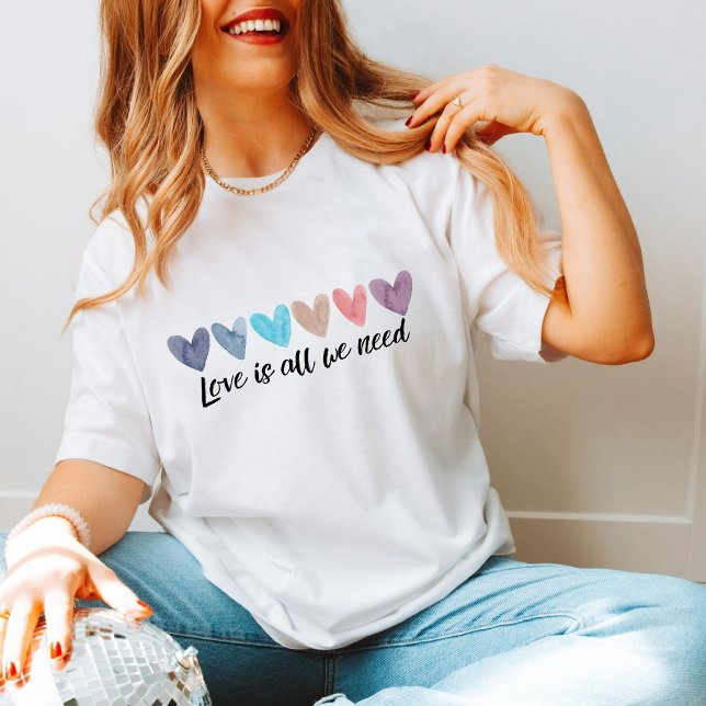 Sex Coolor med vattenfärg med Anpassade Text T Shirt (Skapare uppladdad)
