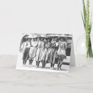 Sex cowtjejer på Cheyenne Frontier Days. Kort