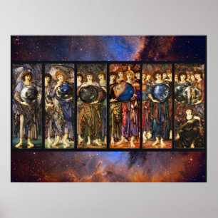 SEX DAGARS SKAPELSE ÄNGLAR av Edward Burne Jones, Poster