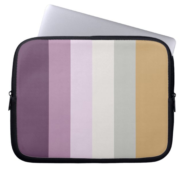 Sex Färg - Blue Violet Lila Rosa Grått Gult Laptop Sleeve (Framsidan)
