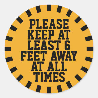 Sex Feet Social Avstånd Runt Klistermärke