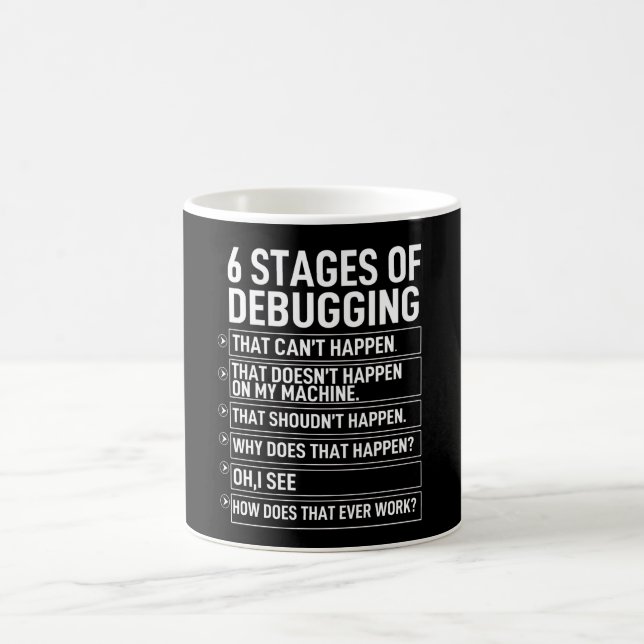 Sex felsökningsnivåer kaffemugg (Center)