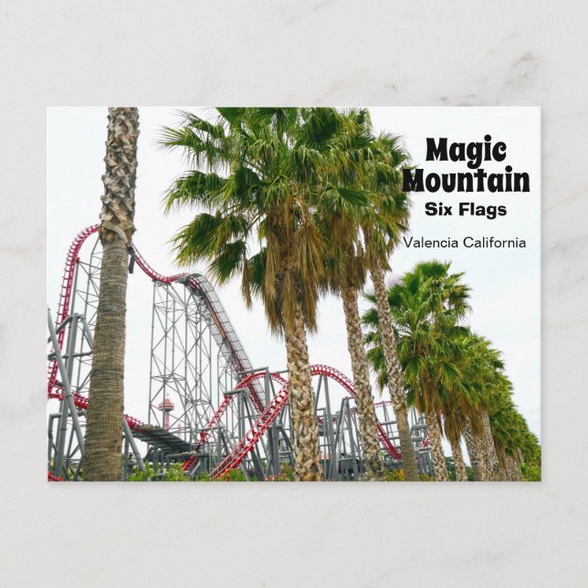 Sex Flaggor Magic Mountain Vykort (Framsida)