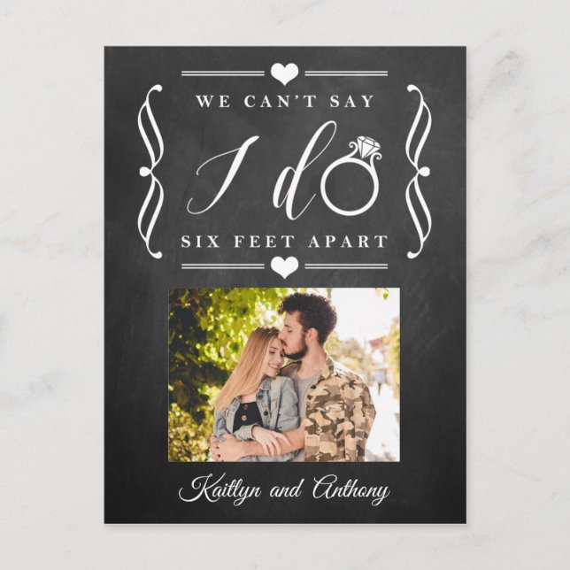 Sex Fot Apart Bröllopsuppskjutning Datumändring Meddelande Vykort (Framsida)