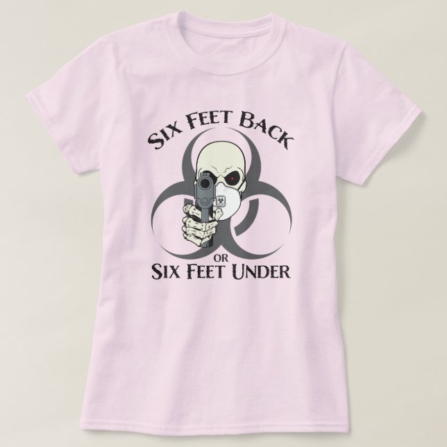 Sex fot bakåt eller sex fot under T-Shirt (Design framsida)