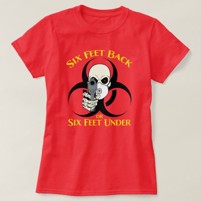 Sex fot bakåt eller sex fot under T-Shirt (Design framsida)