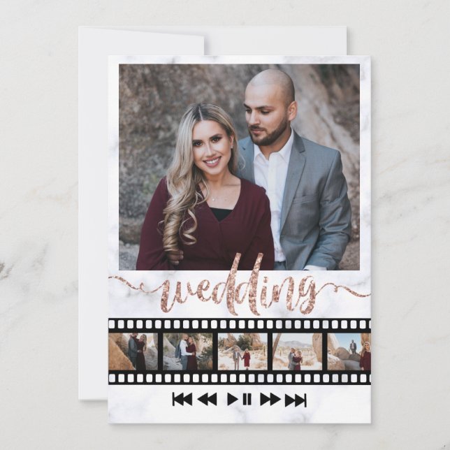 Sex foton Collage Movie Ram Ro Guld Glitter  Inbjudningar (Framsida)