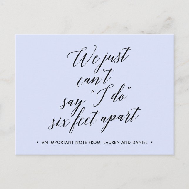 Sex fötter isär - Ändring av planer uppskjuten ins Meddelande Vykort (Framsida)