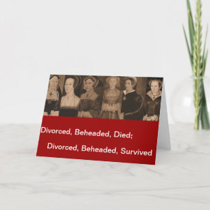 Sex fruar av Henry VIII Hälsning Card Kort