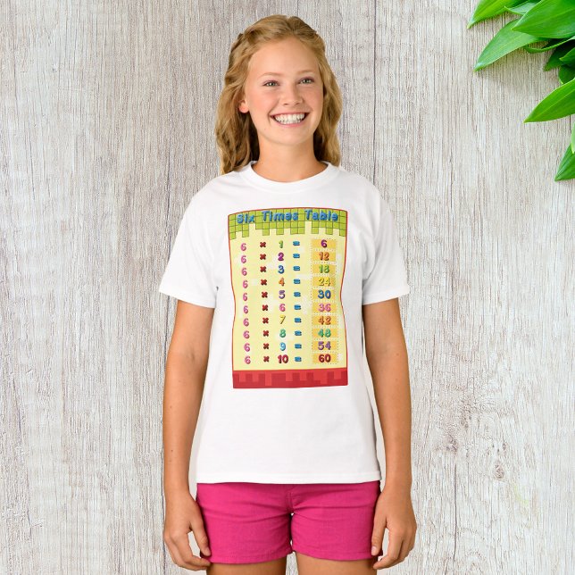 Sex gånger Bord Girls T-Shirt (Skapare uppladdad)