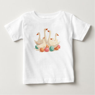 Sex gäss som värper i utskärningsstencilstil t shirt