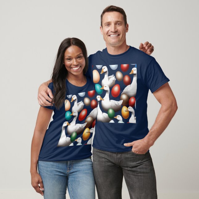 Sex gäss som värper utklippta t shirt (Unisex)