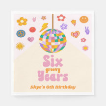 Sex Groovy Years Disco Boll 6e Födelsedagsfest