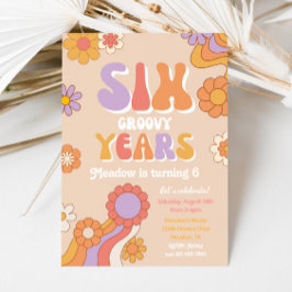 Sex Groovy Years-inbjudan | 6e Birthday Inbjudan