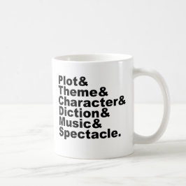 Sex inslag av Poetics och dramat av Aristotle Kaffemugg