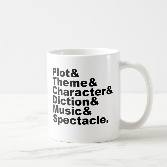 Sex inslag av Poetics och dramat av Aristotle Kaffemugg (Höger)