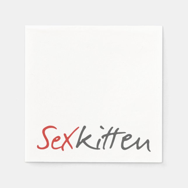 Sex Kitten Cocktail Napkin Pappersservett (Framsidan)