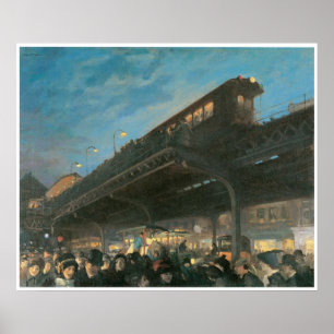 Sex klockan, c.1912 John Sloan Poster