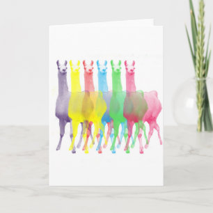 sex lamas i sex llamafärger kort