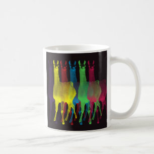 sex llamas i sex färger kaffemugg
