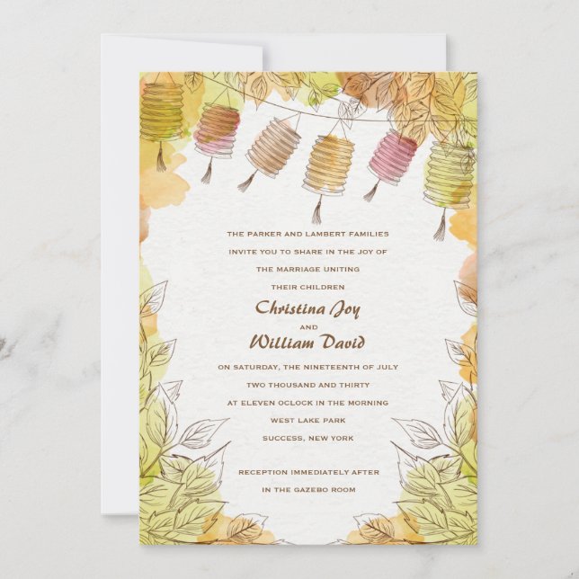 Sex lyktainbjudan inbjudningar (Framsida)