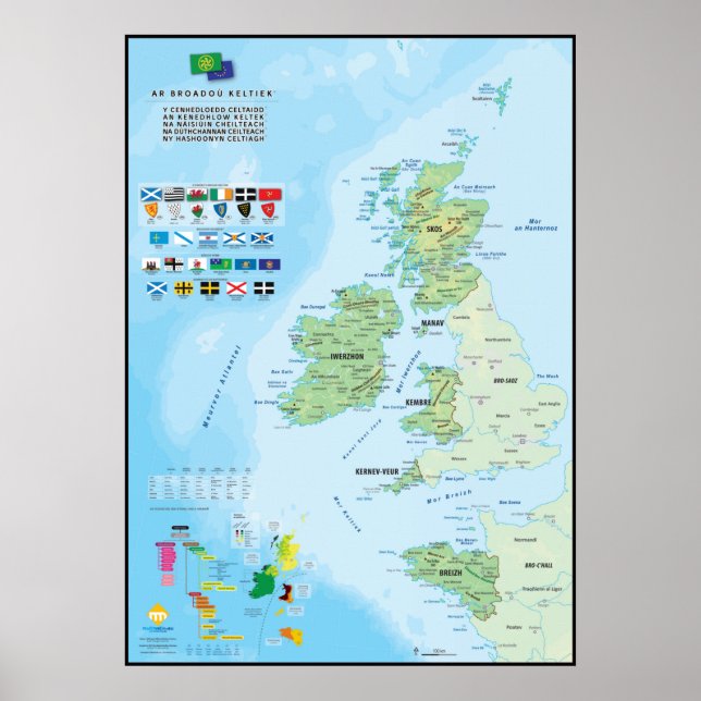 Sex nationer: carte en breton poster (Framsidan)
