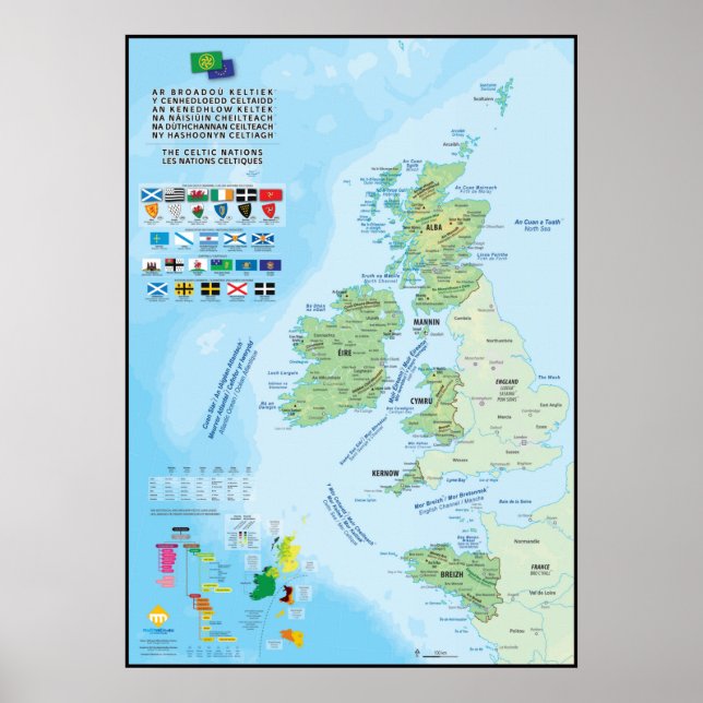 Sex nationer celtiques carte multilingual poster (Framsidan)