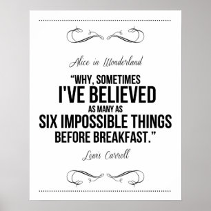 "Sex omöjliga sak" Alice i Wonderland Print Poster