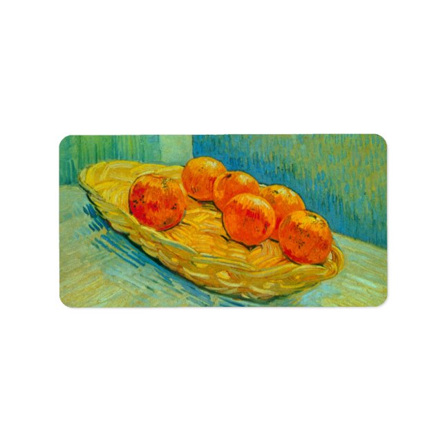 Sex Orangar av Vincent van Gogh Adressetikett (Framsidan)