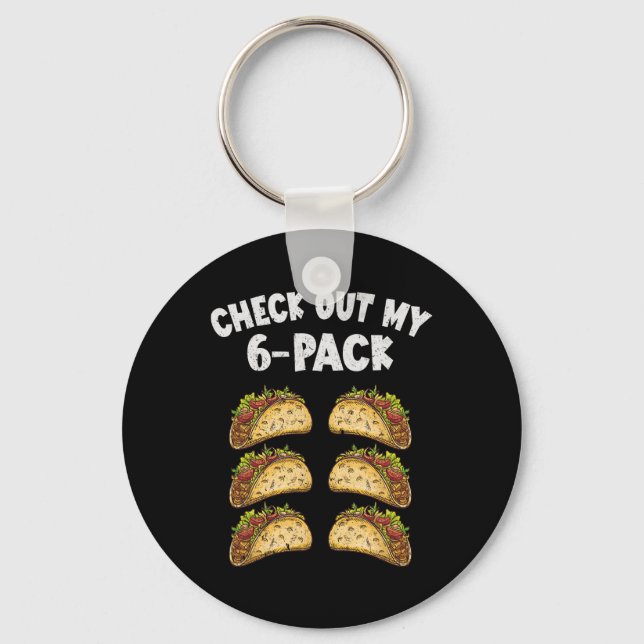 Sex Pack Taco Cinco De Mayo Mexican Manar Nyckelring (Framsida)