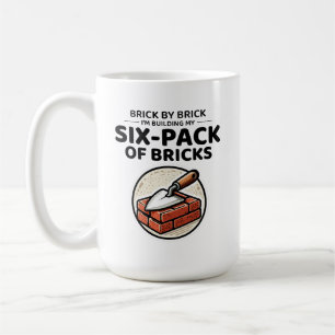 Sex paket med tegelstenar: Humous Brickayer Fitnes Kaffemugg
