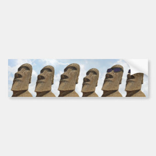 Sex påskö Moai - bildekal