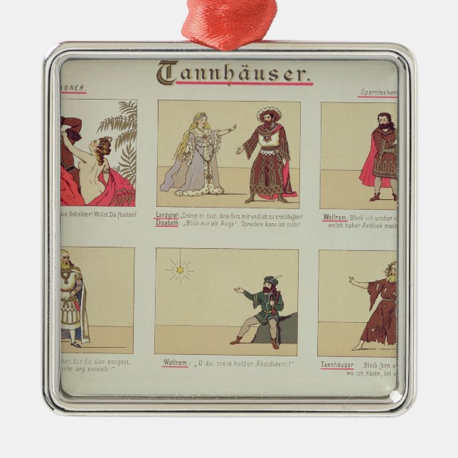 Sex platser som förbinder till operan 'Tannhauser Julgransprydnad Metall (Framsidan)
