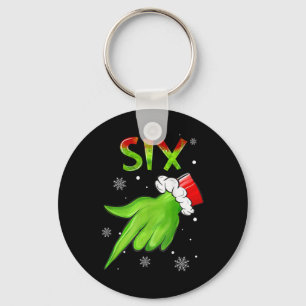 Sex roliga sex sju 6 7 Meme Santa jul Xmas Nyckelring