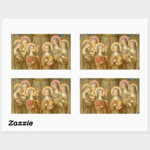 Sex saints of the Poor Clares (SAU 027b) Rektangulärt Klistermärke